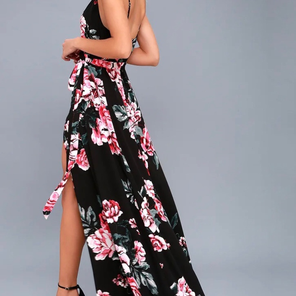 Lulu’s Floral Print Wrap Maxi Dress